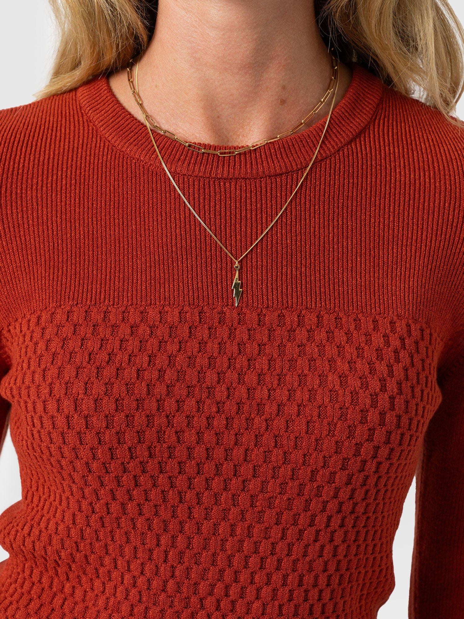 Honeycomb Rib Sweater - Amber